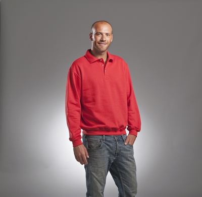 L&S Sweatshirt Polo Collar